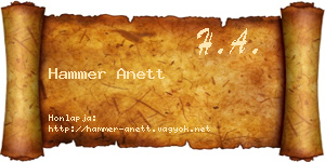 Hammer Anett névjegykártya