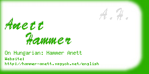 anett hammer business card